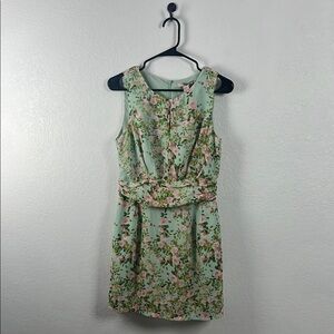 Forever 21 Green Pink Floral Sleeveless Lightweight Dress Size M Whimsigoth Chic
